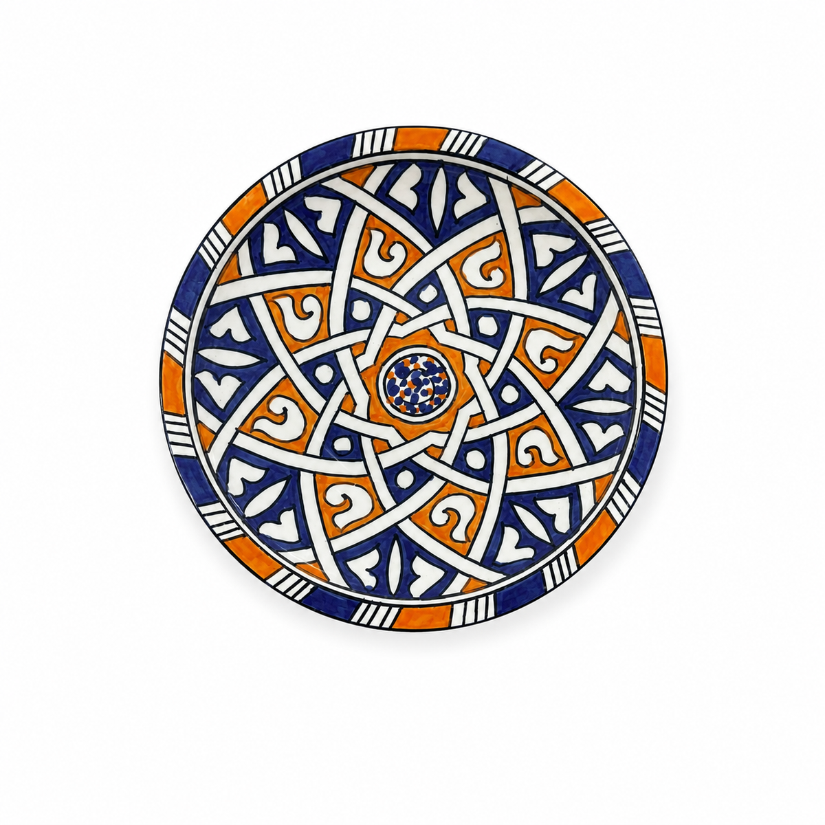 Handcrafted Moroccan Ceramic Style Plate-Decorative Tableware 21cm - M16
