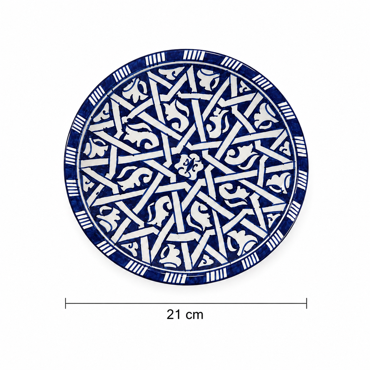 Handcrafted Moroccan Ceramic Style Plate-Decorative Tableware 21cm - M16