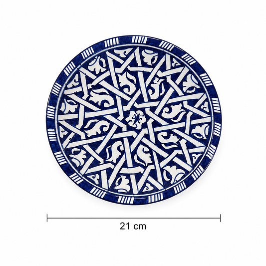 Handcrafted Moroccan Ceramic Style Plate-Decorative Tableware 21cm - M16