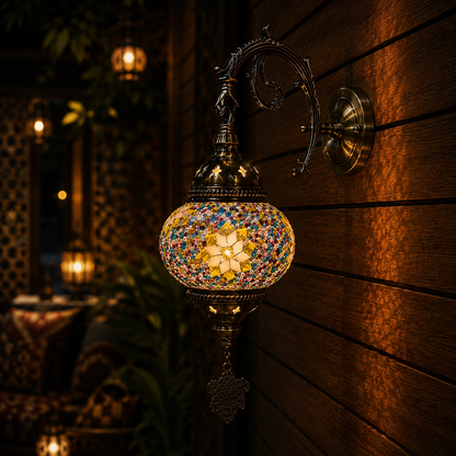 Turkish Mosaic Wall Lantern - 1322-1W