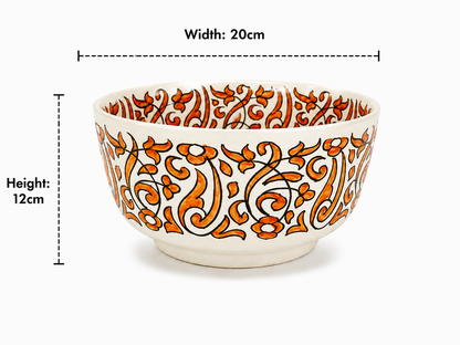 Traditional Hand-Painted Ceramic Bowl Artisan Decorative Serving Dish - M1 (14)