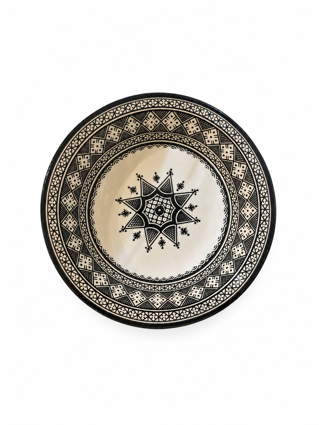 Mediterranean Heritage Moroccan Hand-Painted Ceramic Serving Plate - M4