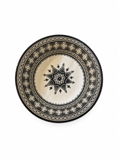 Mediterranean Heritage Moroccan Hand-Painted Ceramic Serving Plate - M4