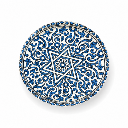 Moroccan Mosaic Ceramic Serving Plate–Handcrafted Decorative Tableware & Display Dish 26cm - M15 (01)