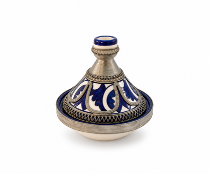 Moroccan Mini Tagine Decorative Ceramic Dish with Brass Lid - M157