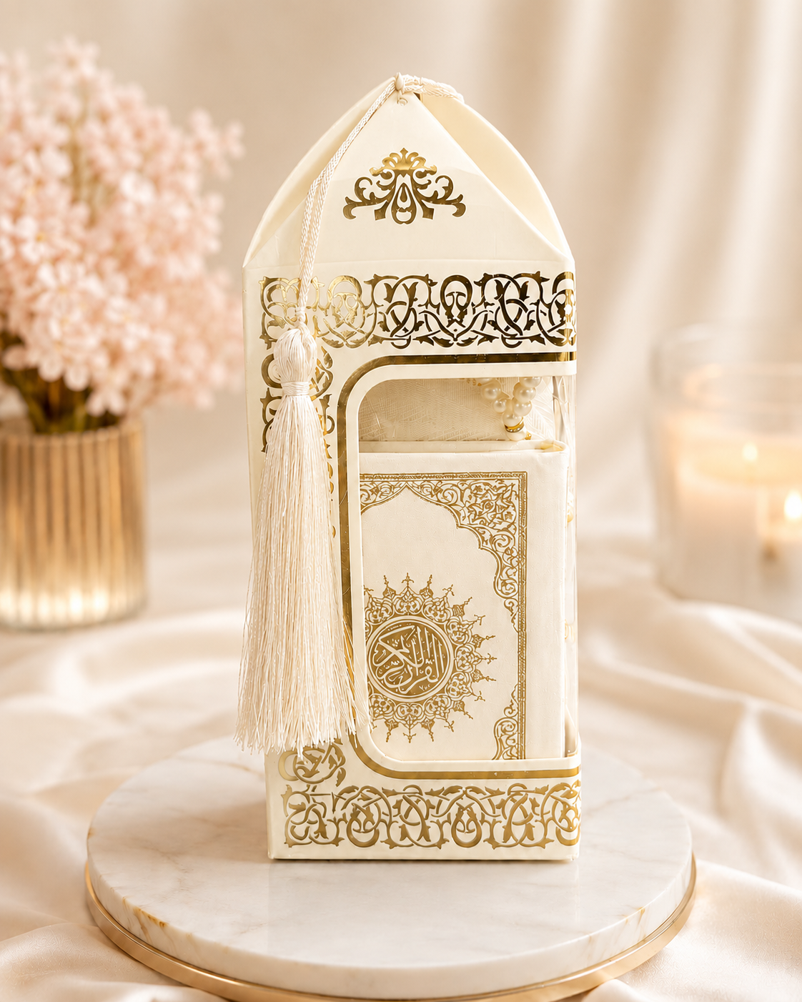Mini Quran with Prayer Mat &Prayer Beads Gift Set -1685-