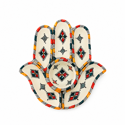 Atlas Mosaic Hamsa Ceramic Serving Tray Set - M10
