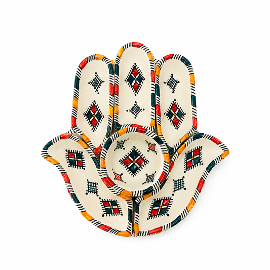 Atlas Mosaic Hamsa Ceramic Serving Tray Set - M10