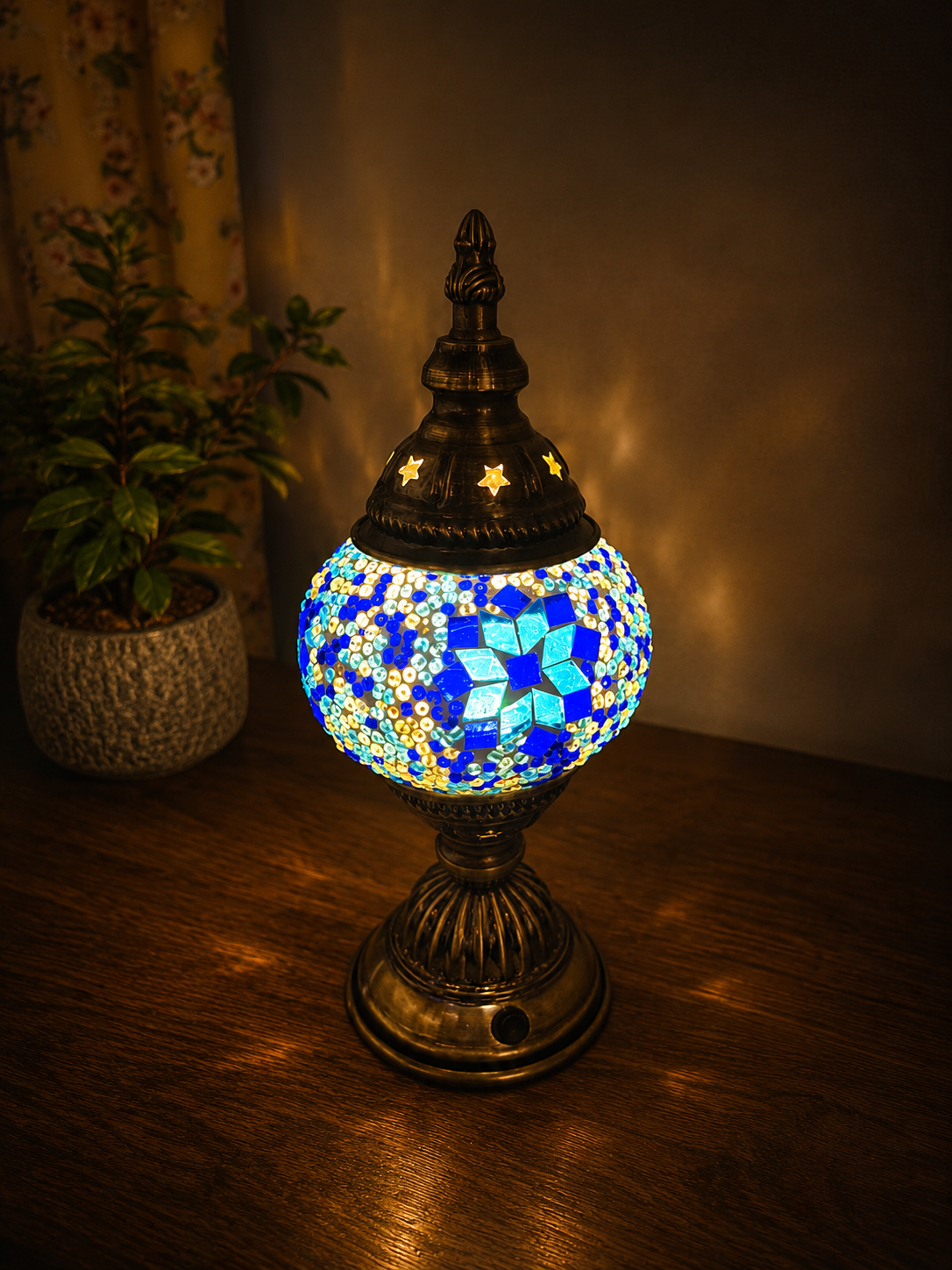 Turkish Table Mosaic Lamp (10cm)- 3303-1T (USB)