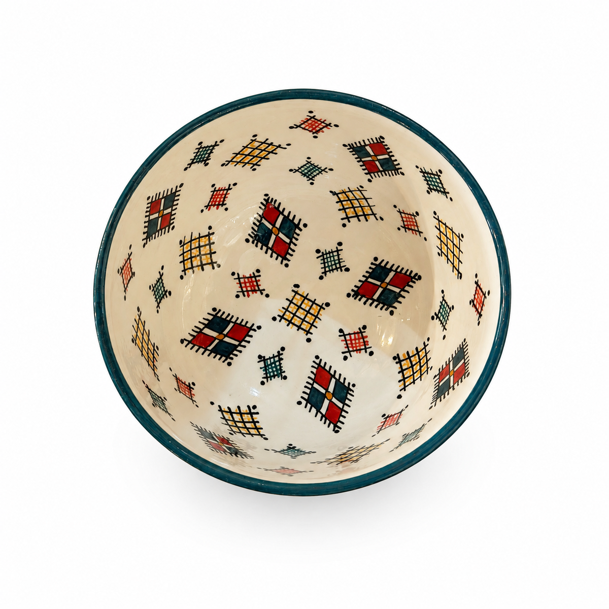 Traditional Hand-Painted Ceramic Bowl Artisan Decorative Serving Dish - M1 (09)