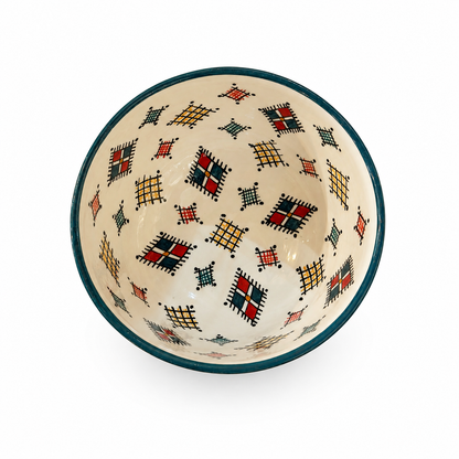 Traditional Hand-Painted Ceramic Bowl Artisan Decorative Serving Dish - M1 (09)