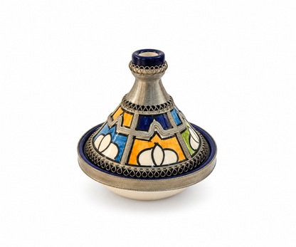 Moroccan Mini Tagine Decorative Ceramic Dish with Brass Lid - M157