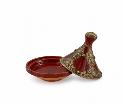 Garnet Sovereign Legacy Handcrafted Brass Tagine - (30x30cm)