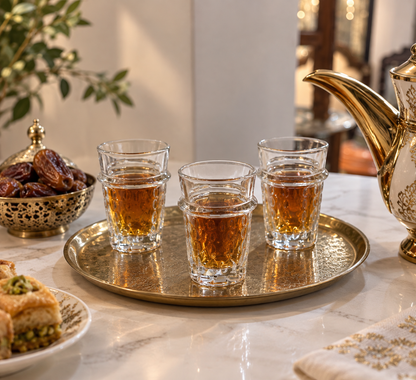 Medina Jewel Toned Tea Glass 12pcs Set - M159