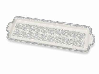 Silver Sands Ceramic Serving Tray Decorative Platter - M14