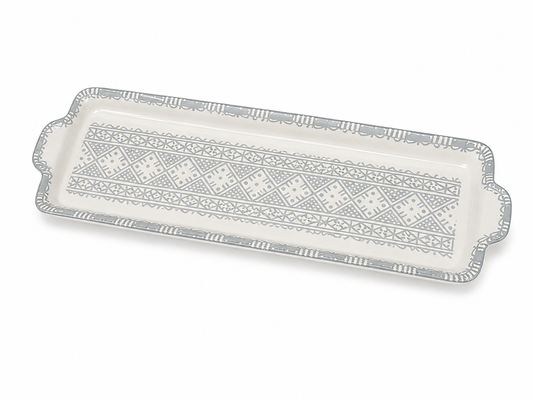 Silver Sands Ceramic Serving Tray Decorative Platter - M14