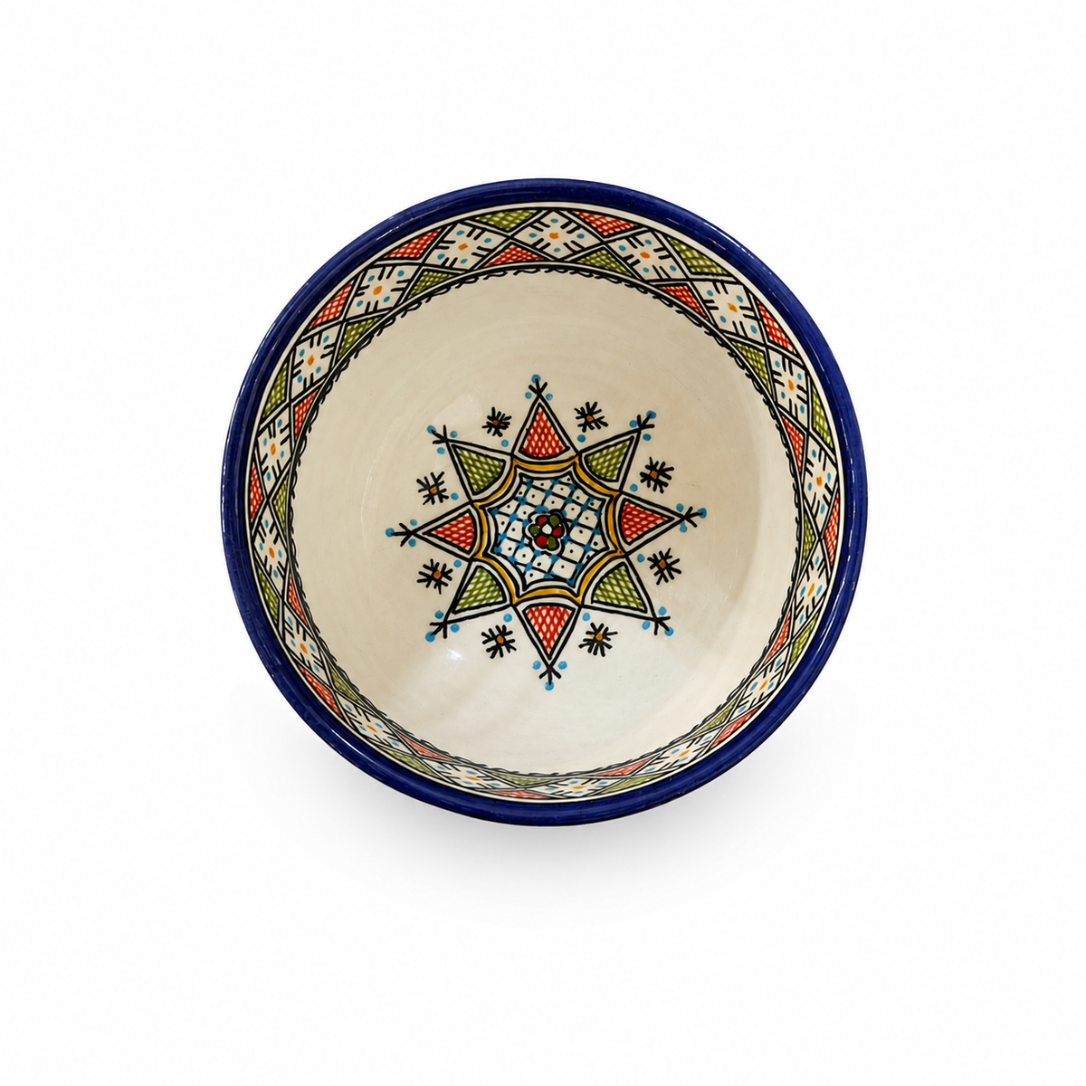 Traditional Hand-Painted Ceramic Bowl Artisan Decorative Serving Dish - M1 (07)