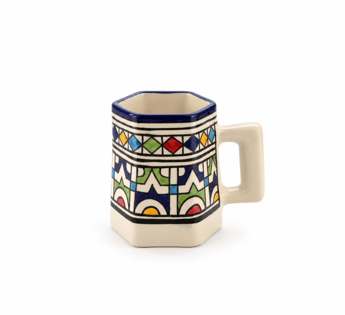 Zafirah Hexagonal Handcrafted Ceramic Coffee Mug - M25