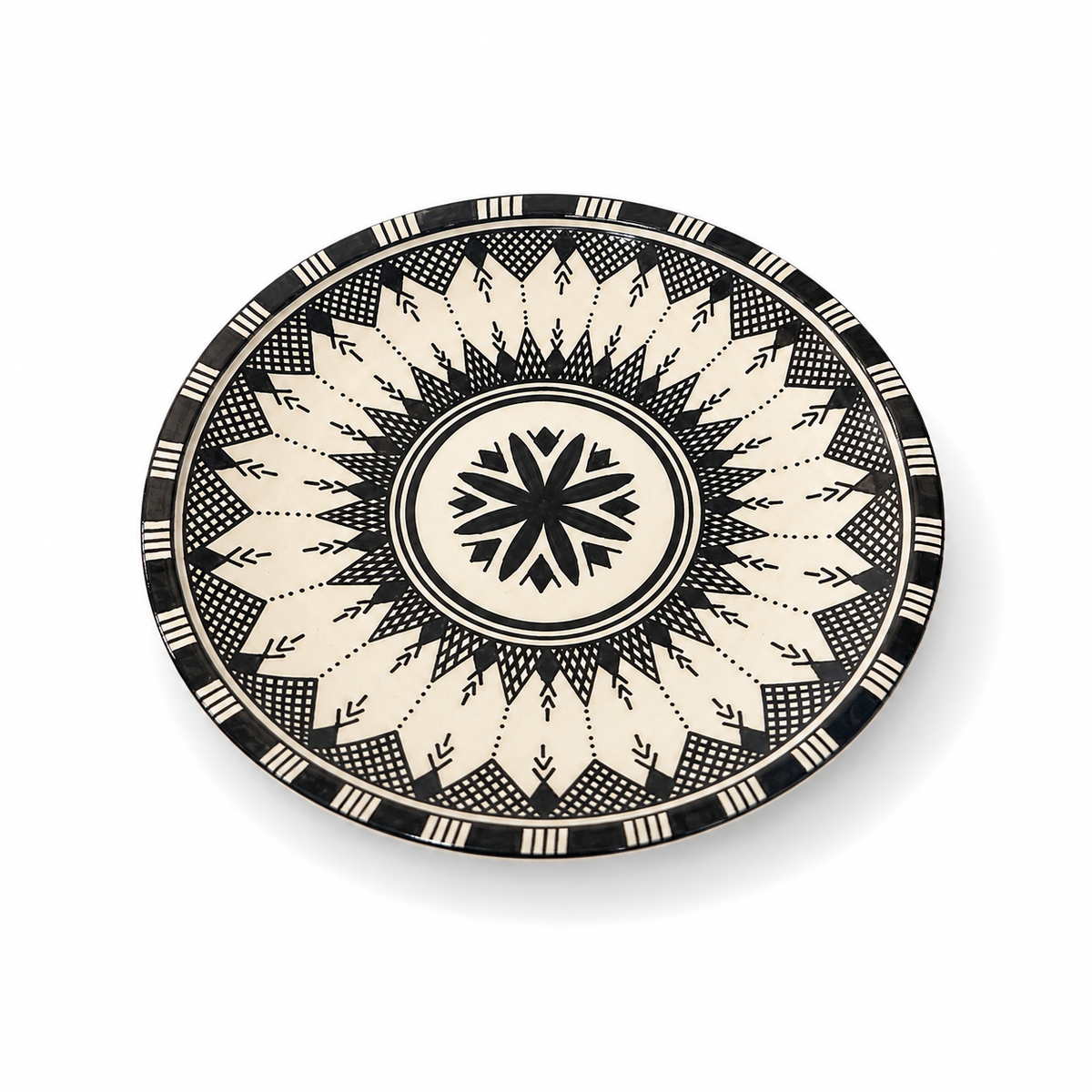 Moroccan Mosaic Ceramic Serving Plate–Handcrafted Decorative Tableware & Display Dish 26cm - M15 (02)