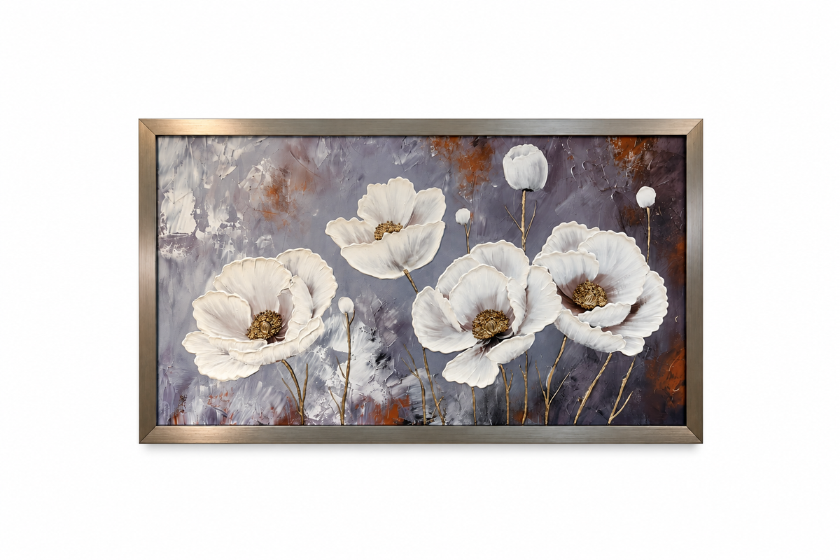 Soft Petal Symphony Decorative Wall Art Frame - (65x110cm)