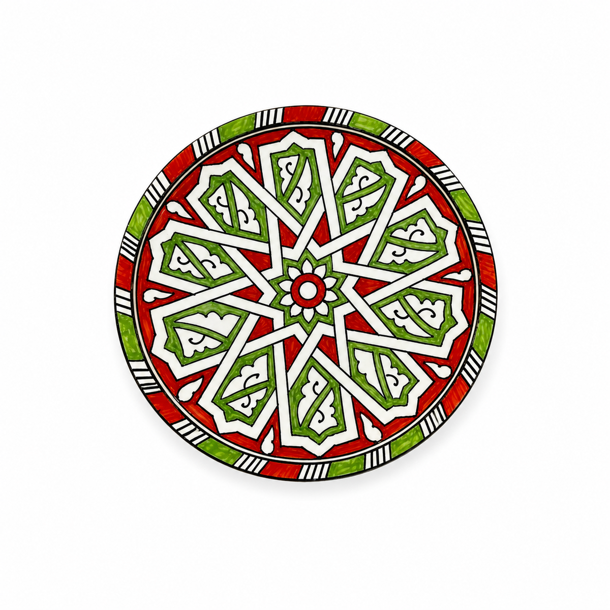 Handcrafted Moroccan Ceramic Style Plate-Decorative Tableware 21cm - M16