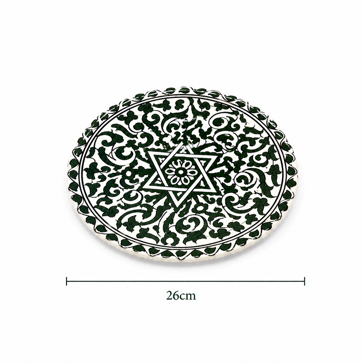 Moroccan Mosaic Ceramic Serving Plate–Handcrafted Decorative Tableware & Display Dish 26cm - M15 (01)