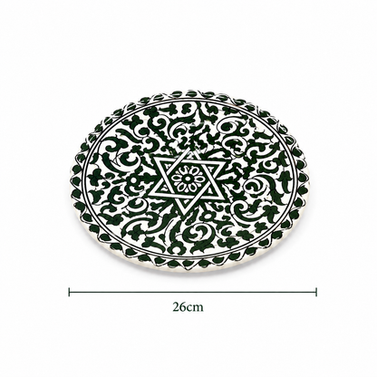 Moroccan Mosaic Ceramic Serving Plate–Handcrafted Decorative Tableware & Display Dish 26cm - M15 (01)