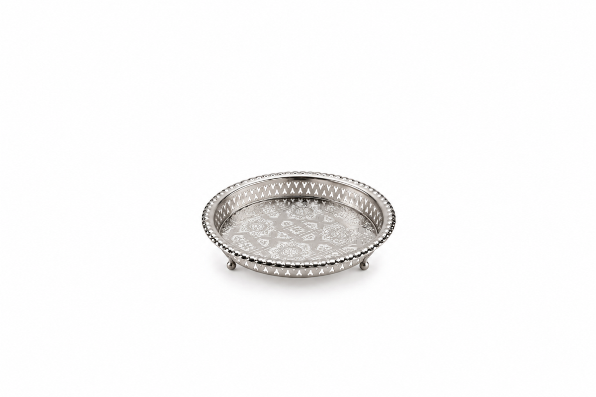 Moroccan Noorhaven Serving Silver Tray (22cm) - M94