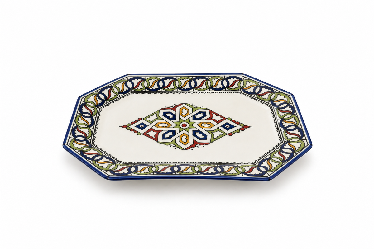 Handcrafted Octagonal Ceramic Serving Platter - M13