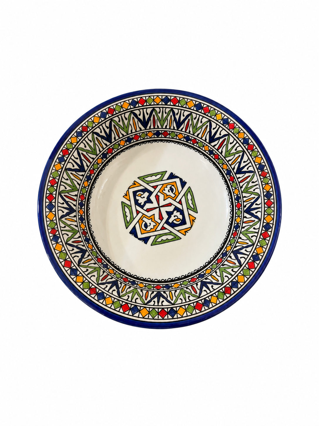 Mediterranean Heritage Moroccan Hand-Painted Ceramic Serving Plate - M4