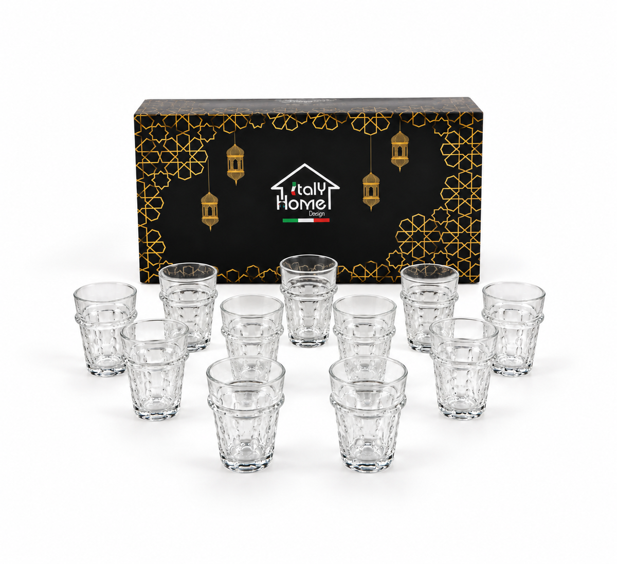 Medina Jewel Toned Tea Glass 12pcs Set - M159