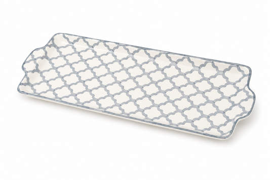 Moroccan Lattice Ceramic Serving Tray Decorative Platter - M14