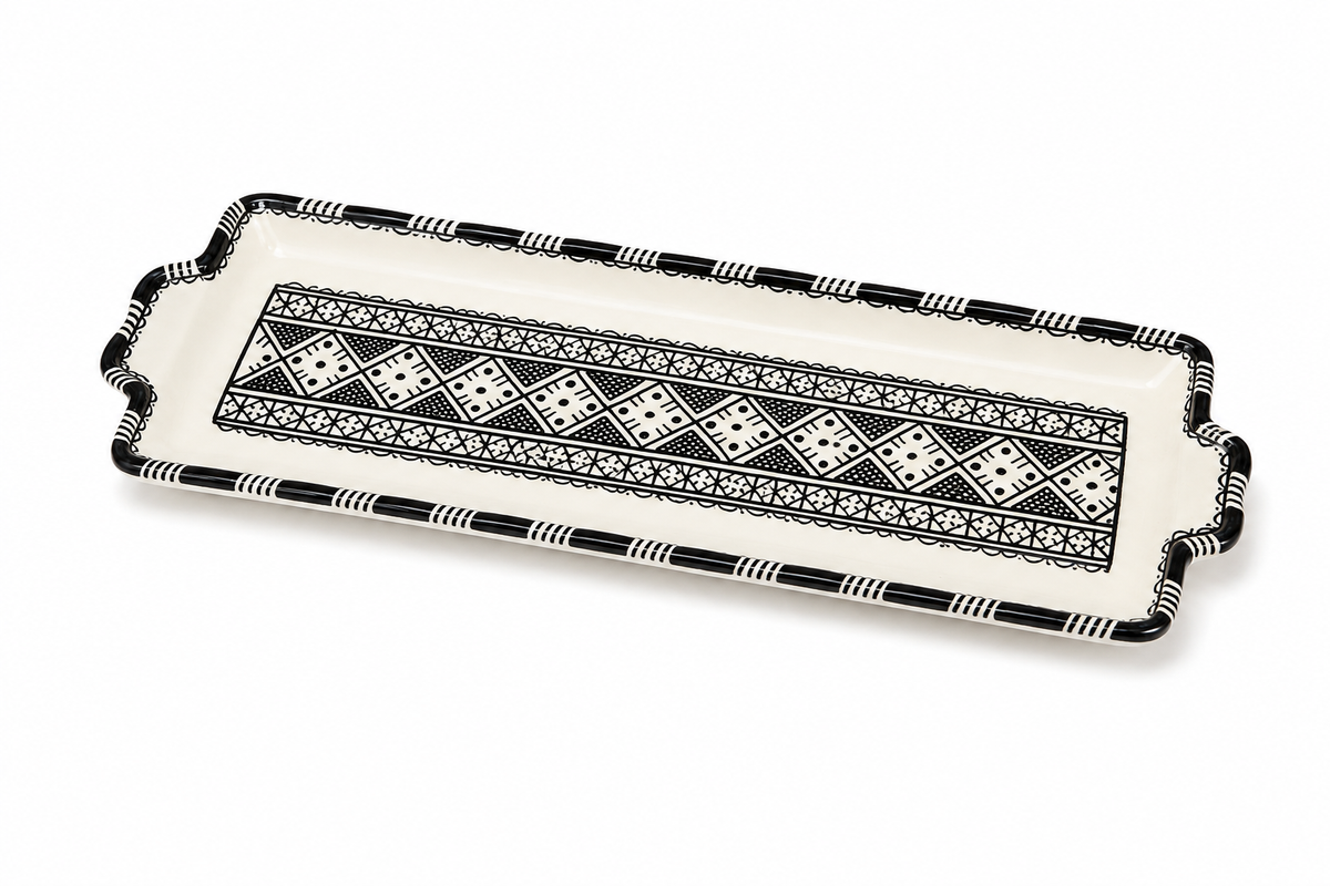 Midnight Medina Ceramic Serving Tray Decorative Platter - M14