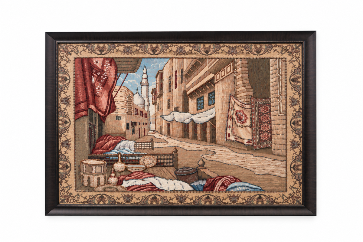 The Antiquarian’s Market Tapestry Handcrafted Frame - (110x150cm)