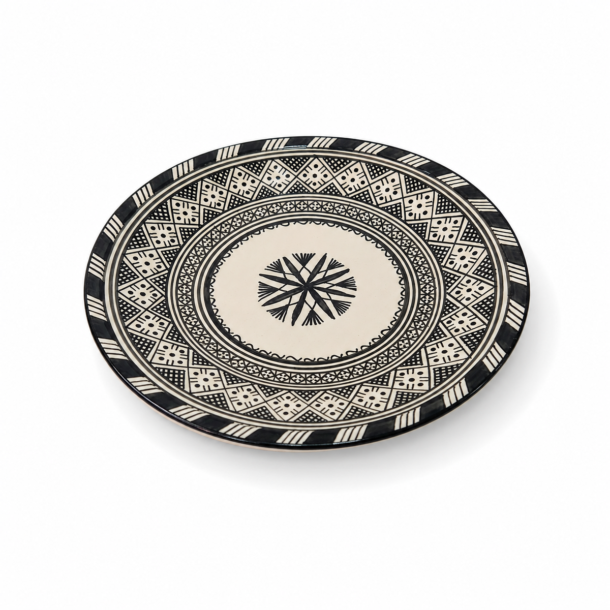 Moroccan Mosaic Ceramic Serving Plate–Handcrafted Decorative Tableware & Display Dish 26cm - M15 (02)