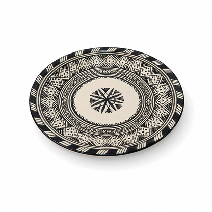 Moroccan Mosaic Ceramic Serving Plate–Handcrafted Decorative Tableware & Display Dish 26cm - M15 (02)