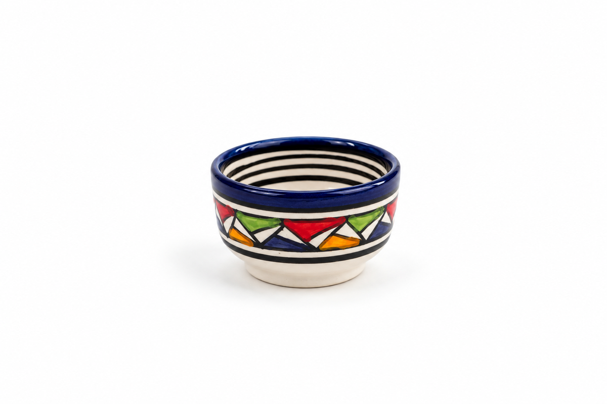 Handcrafted Moroccan Ceramic Condiment & Dipping Bowl Collection - M23