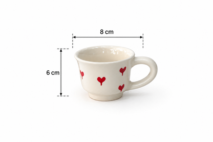 Heart Blossom Amour Rouge Handcrafted Cup & Saucer Set - M27