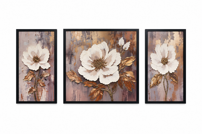 Opal Bloom Serenity Decorative Wall Art Frame - (30x65x30cm)