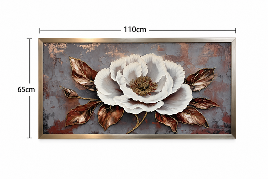 Autumn Majesty Bloom Decorative Wall Art Frame - (65x110cm)