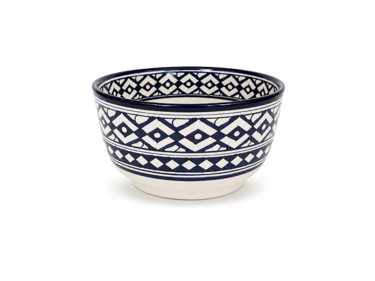 Traditional Hand-Painted Ceramic Bowl Artisan Decorative Serving Dish - M1 (11)