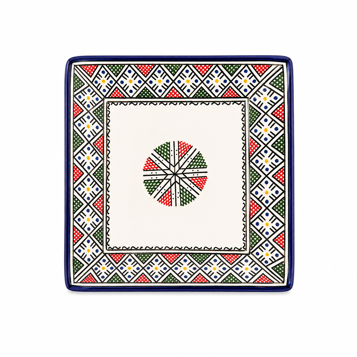 Moroccan Andalusian Handcrafted Mosaic Ceramic Serving Plate - M12