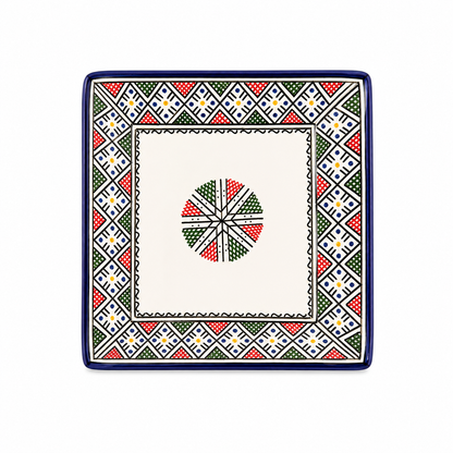 Moroccan Andalusian Handcrafted Mosaic Ceramic Serving Plate - M12