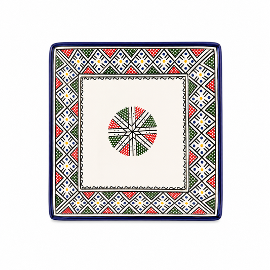 Moroccan Andalusian Handcrafted Mosaic Ceramic Serving Plate - M12