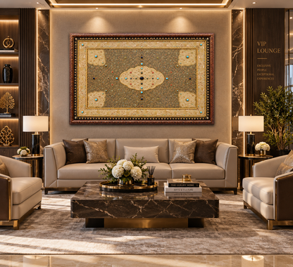 Palatial Jewel Garden Tapestry Handcrafted Frame - (130x187cm)