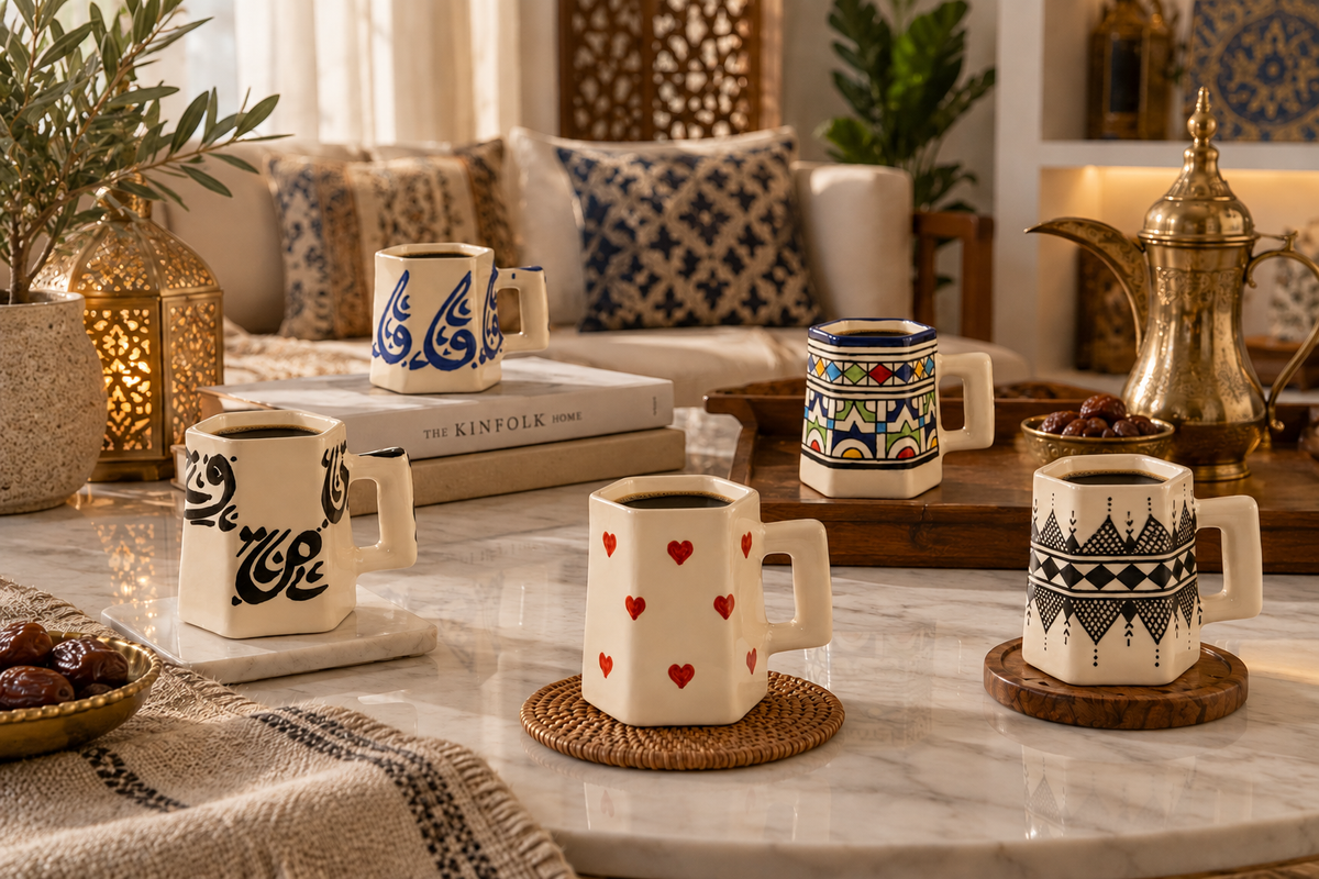 Zafirah Hexagonal Handcrafted Ceramic Coffee Mug - M25