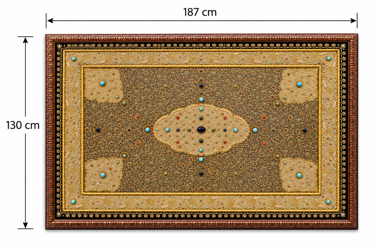 Palatial Jewel Garden Tapestry Handcrafted Frame - (130x187cm)
