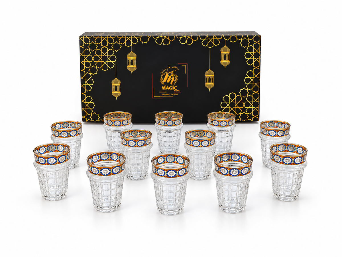 Zafina Crystal Moroccan Tea Glass 12pcs Set - M163