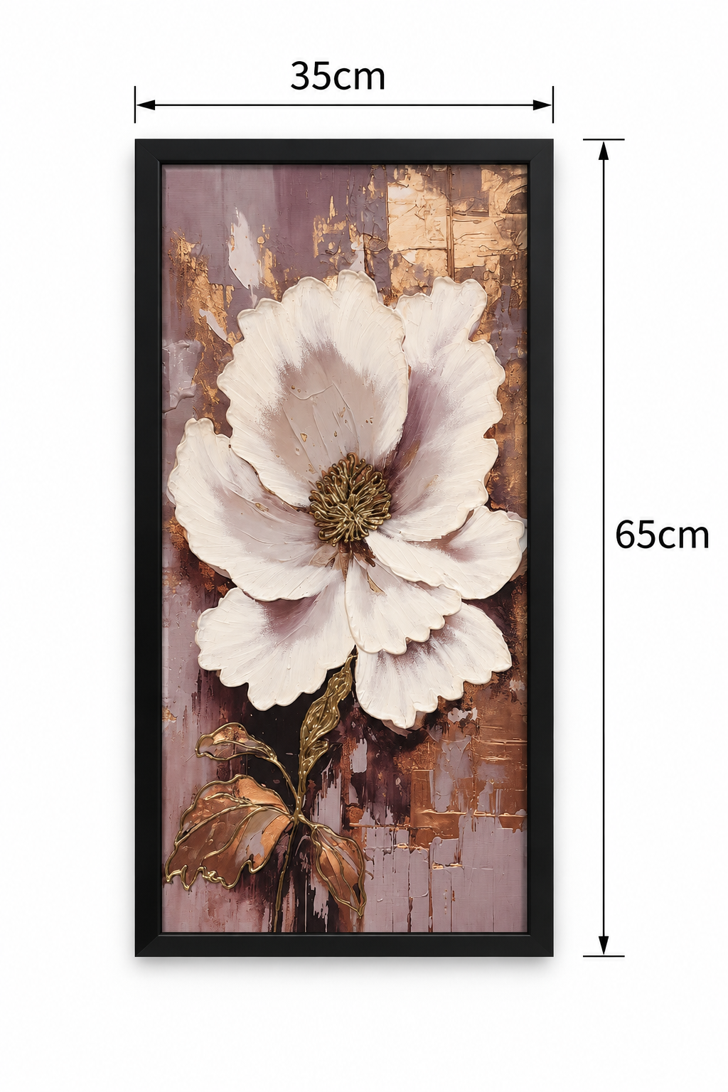Elysian Floral Elegance Decorative Wall Art Frame - (30x65x30cm)
