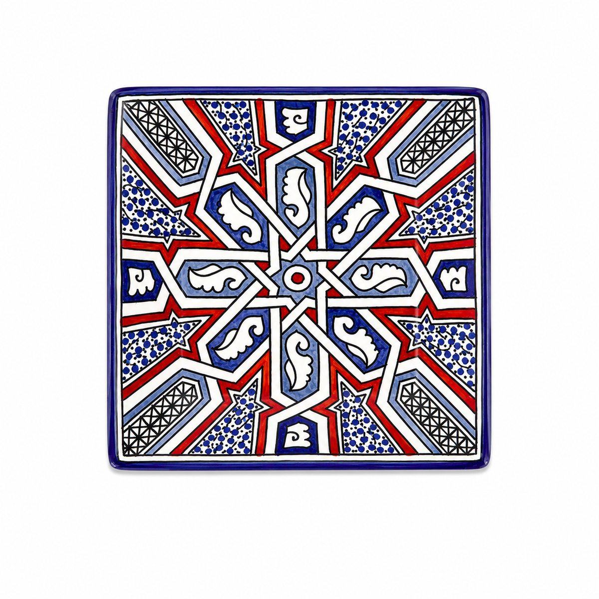 Moroccan Andalusian Handcrafted Mosaic Ceramic Serving Plate - M12